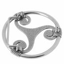 Boucle de ceinturon triskèle en argent vieilli de 40 mm, style boucle de ceinturon en boucle de ceinturon.