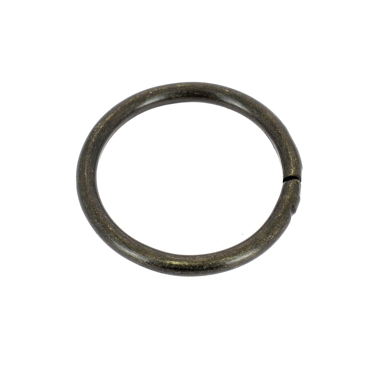 Anneau rond en acier avec finition laiton vieilli, boucle en bouclerie pour accessoires ou bijoux.