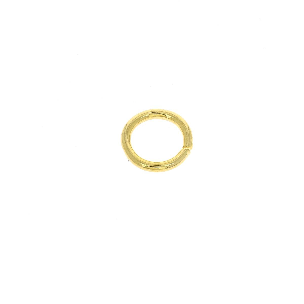 Lot de 10 anneaux ronds en acier doré clair, bouclerie résistante pour créations de bijoux.