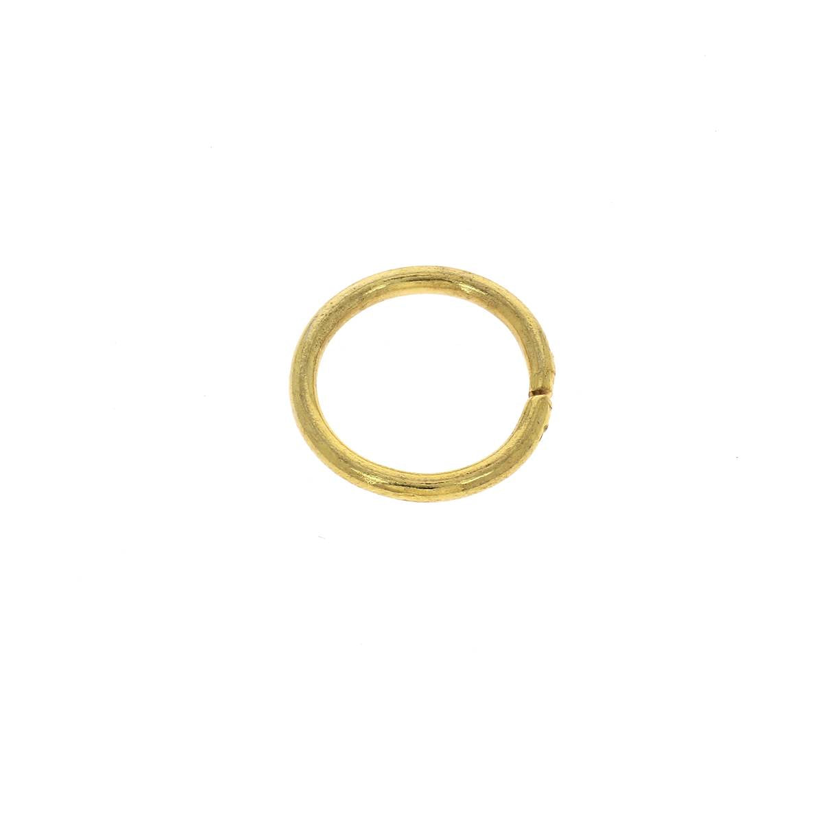 Lot de 10 anneaux ronds en acier doré clair, bouclerie élégante pour créations de bijoux ou accessoires.