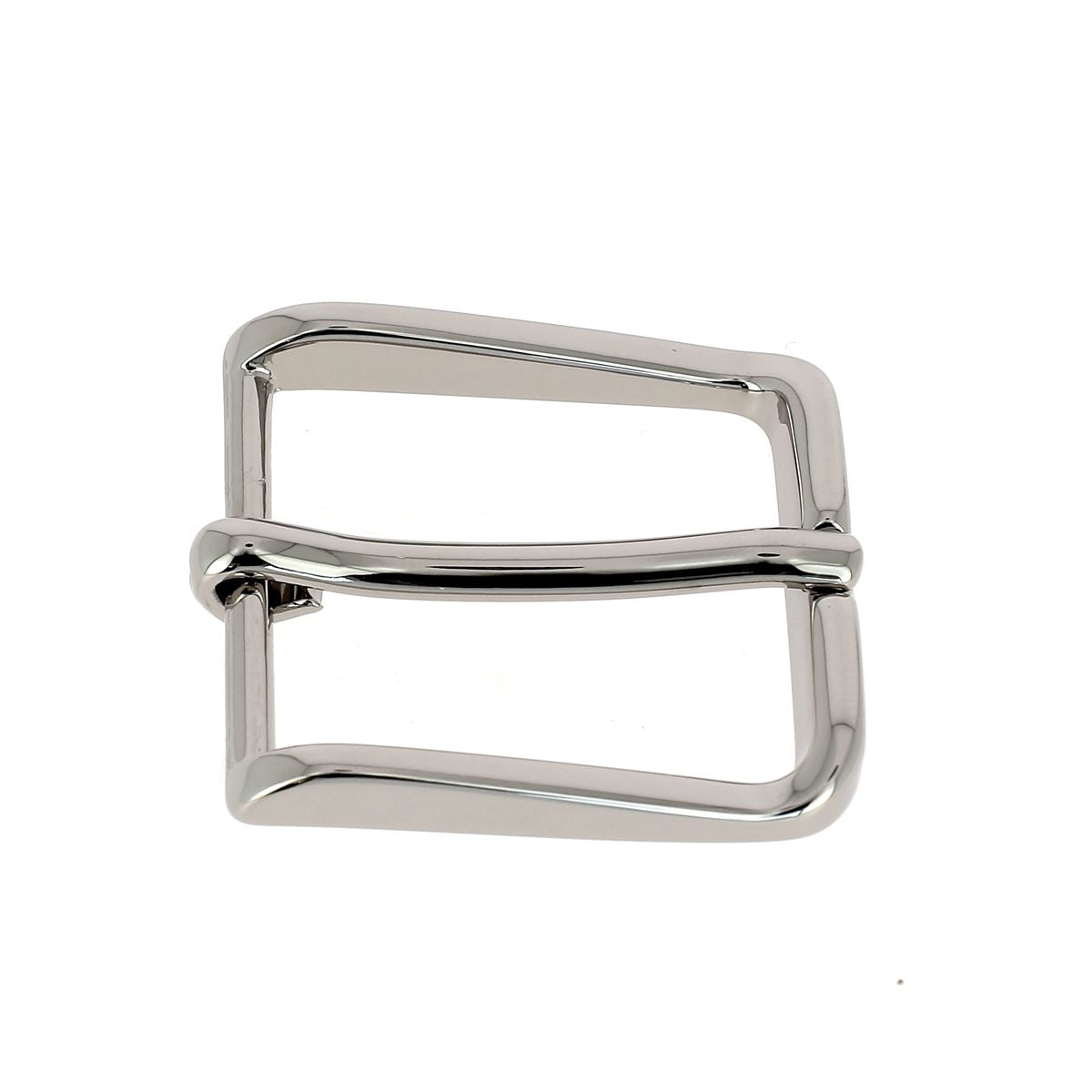 Boucle de ceinture en laiton massif AVI de 30mm, style bouclerie, finition nickel, pour ceintures en cuir ou tissu.