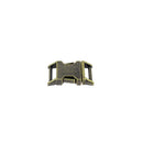 Fermeture clip en laiton vieilli, bouclerie pour bijoux ou accessoires, image montrant la finition et la texture du métal.