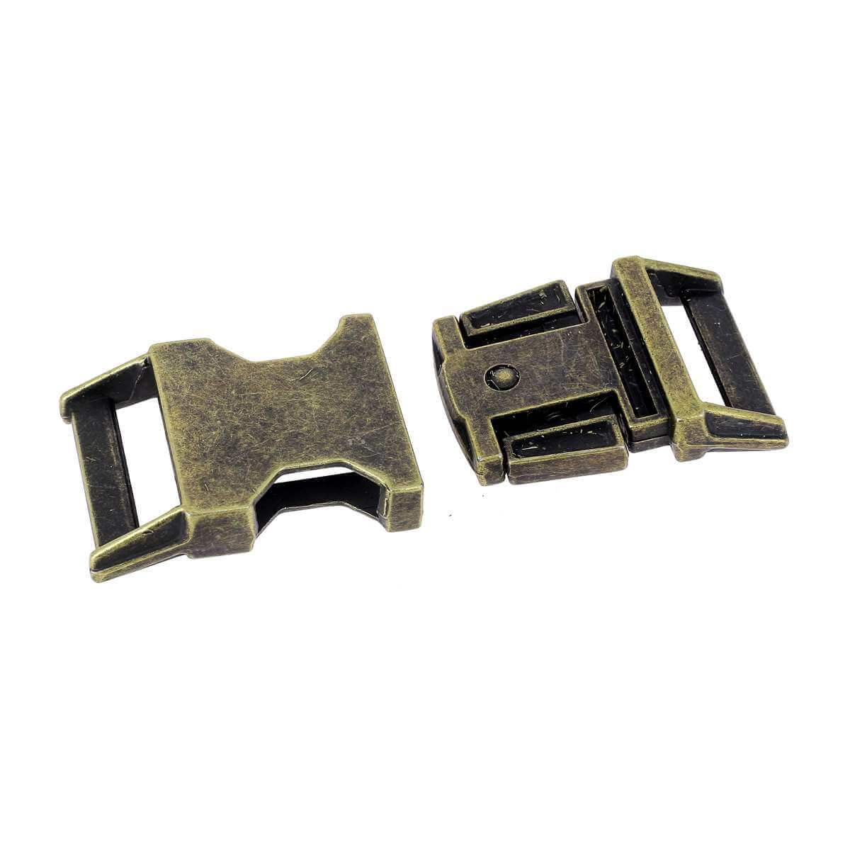 Fermeture clip en laiton vieilli, boucle de bouclerie durable pour bijoux ou accessoires, image de haute qualité.