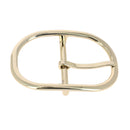 Boucle de ceinture double OVO en bouclerie avec finition métallique, visible en gros plan.