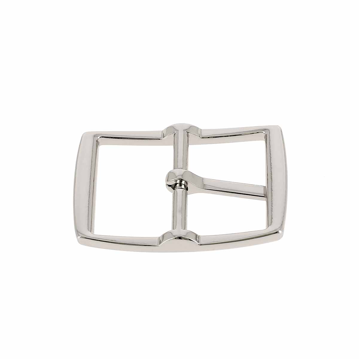 Boucle de ceinture double DAO en nickel, 30 mm, fabriquée par Autres, avec finition métallique brillante.