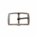 Boucle de ceinture double DAO en nickel satiné, 30 mm, bouclerie de qualité pour ceintures en cuir ou tissu.