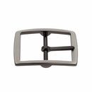 Boucle de ceinture double DAO en nickel satiné, 35 mm, en bouclerie, pour ceinture en cuir ou tissu.