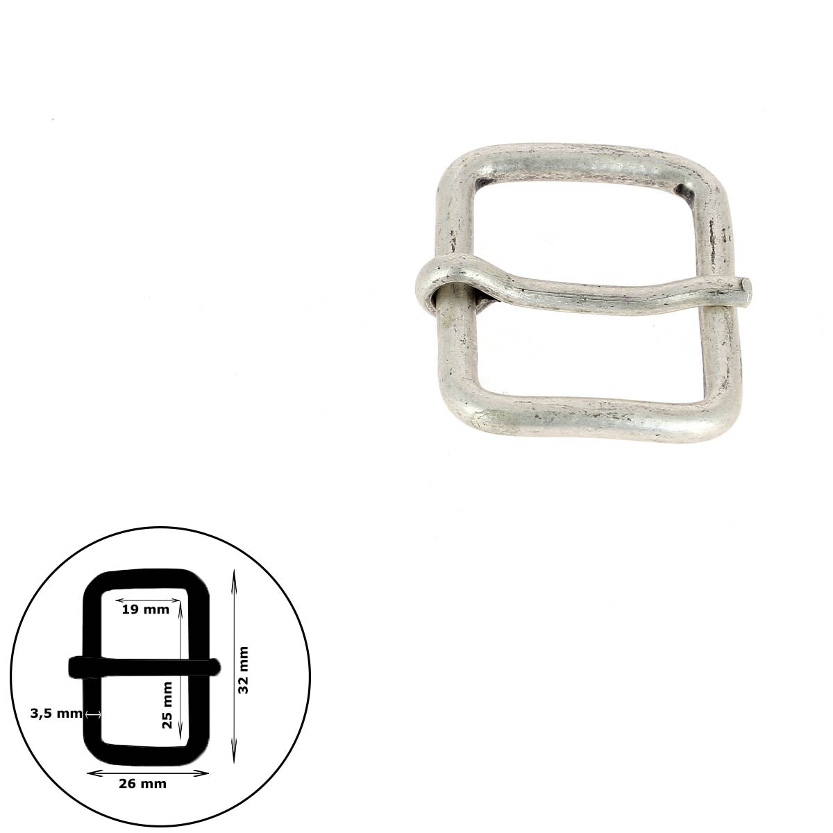 Boucle de ceinture en fil rond ABY, boucle de ceinture en métal, finition élégante pour accessoires de mode.