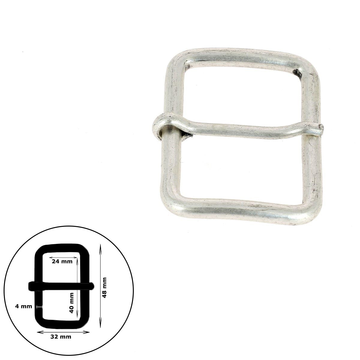 Boucle de ceinture en fil rond ABY, boucle de ceinture en acier pour accessoires de mode, finition élégante.