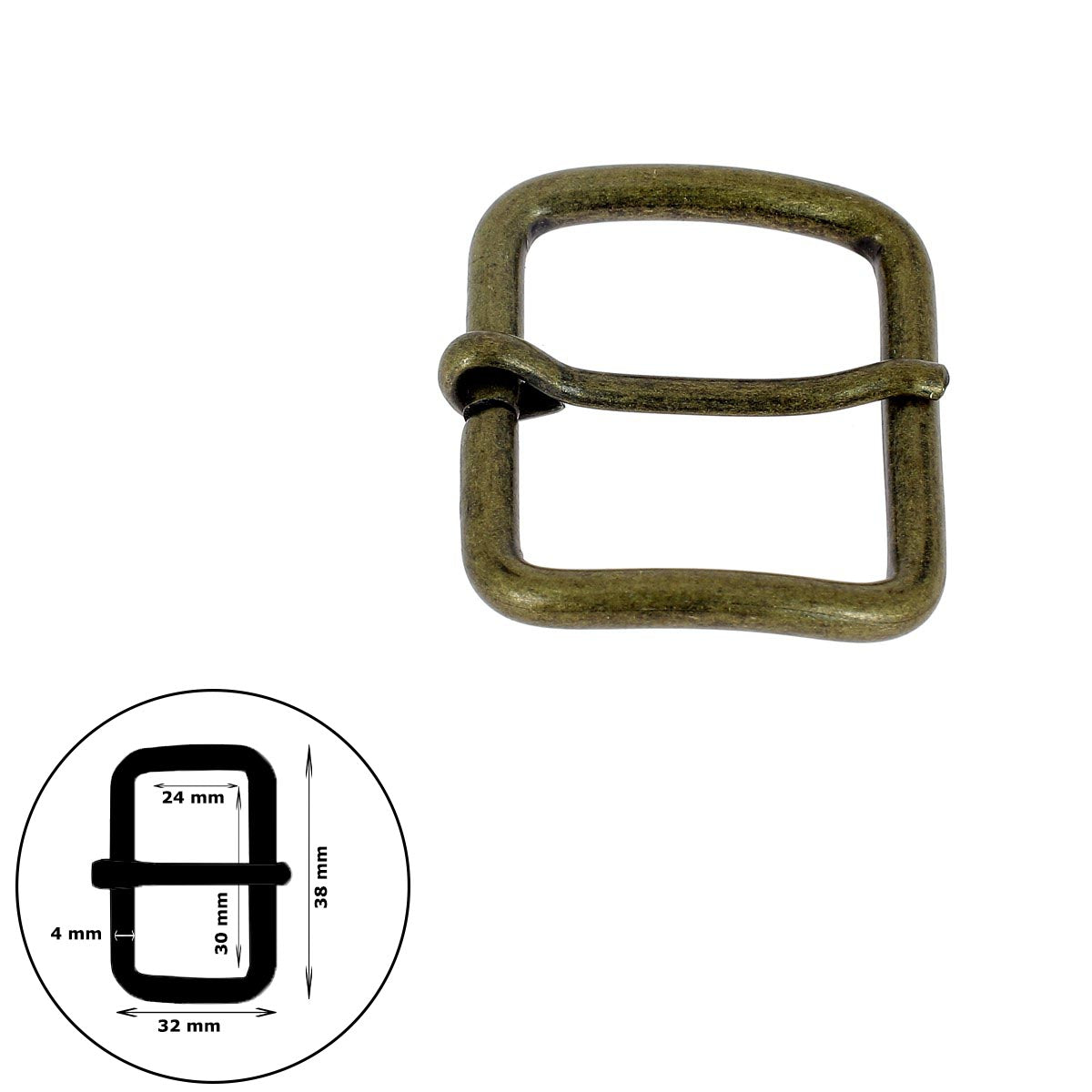 Boucle de ceinture en fil rond ABY, boucle de ceinture en acier robuste, finition élégante pour accessoires de mode.