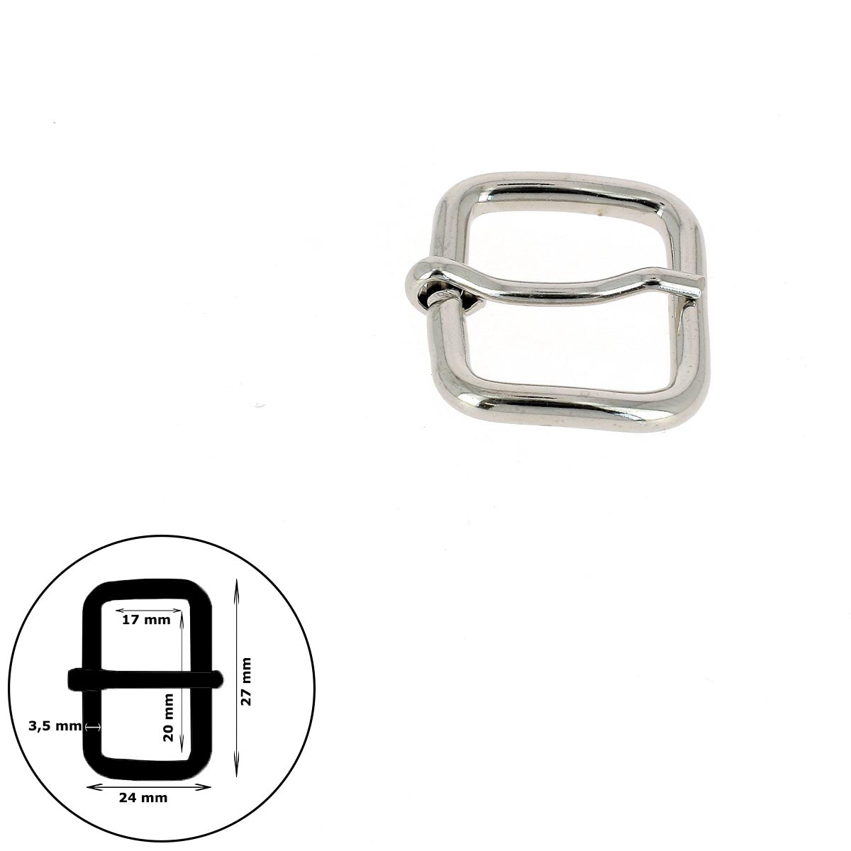 Boucle de ceinture en fil rond ABY, bouclerie en métal durable, pour accessoires de mode ou maroquinerie.