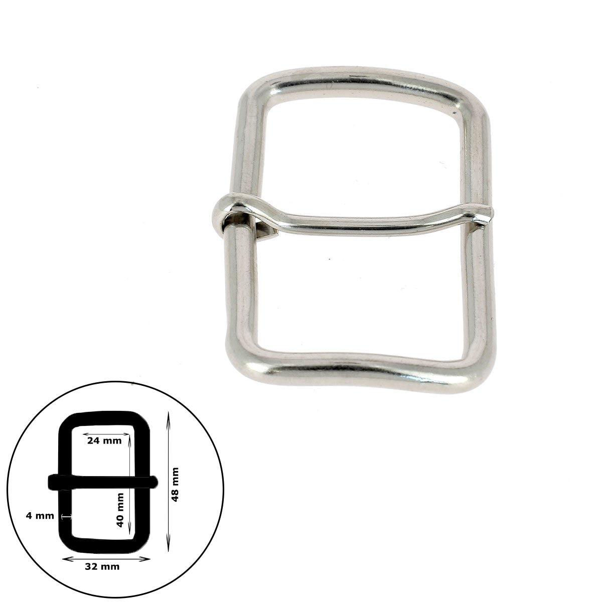 Boucle de ceinture en fil rond ABY, boucle de ceinture en acier pour accessoires de maroquinerie, design élégant et robuste.