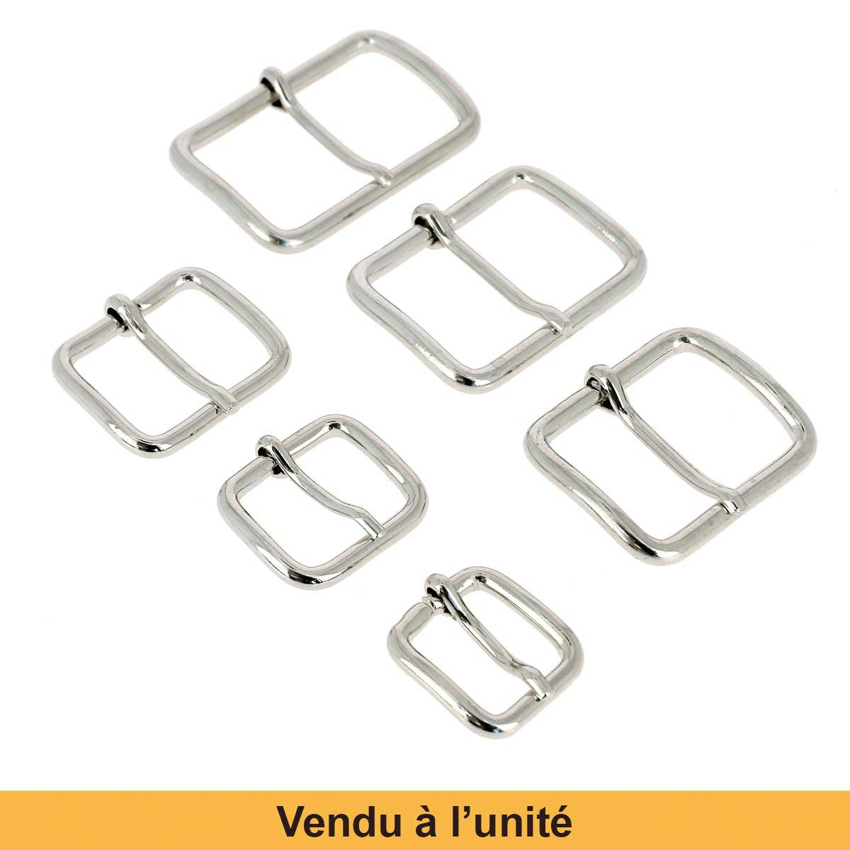 Boucle de ceinture en fil rond ABY, pièce de bouclerie en métal robuste, fixation pour ceinture élégante et durable.