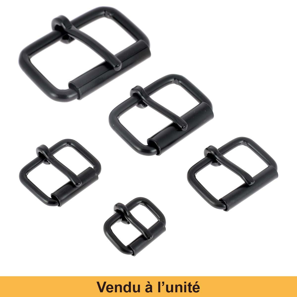 Boucle de ceinture en fil rond à rouleau de couleur noir mat, pièce de bouclerie durable et élégante pour ceintures en cuir.