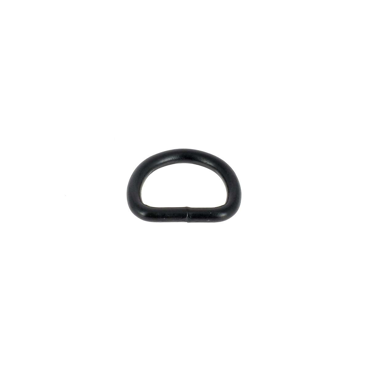 Lot de 10 anneaux demi-rond soudés en acier noir mat, boucle de fixation robuste et durable pour projets de bricolage.