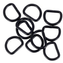 Lot de 10 anneaux demi-rond soudés en acier noir mat, boucle de fixation robuste, diamètre 16 mm.