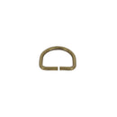 Anneau demi-rond en acier avec finition en laiton vieilli, bouclerie de 18 mm, visible sur l'image.