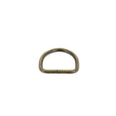 Anneau demi-rond en acier avec finition laiton vieilli, diamètre 20mm, pour bouclerie.