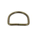 Anneau demi-rond en acier et laiton vieilli, 35 mm, bouclerie pour création de bijoux ou artisanat.