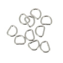 Anneaux demi-rond soudés en acier nickelé, boucle de 10 mm, lot de 10, pour bijoux ou travaux manuels.