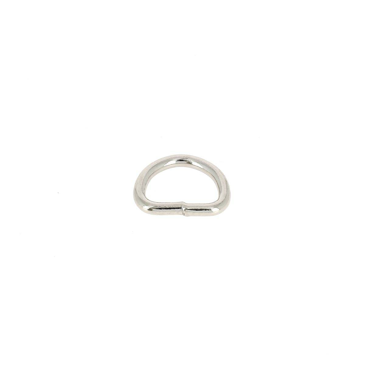 Anneau demi-rond soudé en acier nickelé, 14 mm, boucle de fixation robuste pour artisanat et créations en métal