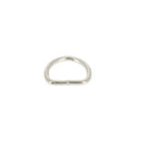 Anneau demi-rond soudé en acier nickelé, bouclerie pour artisanat, 18 mm de diamètre, image montrant la finition métallique brillante