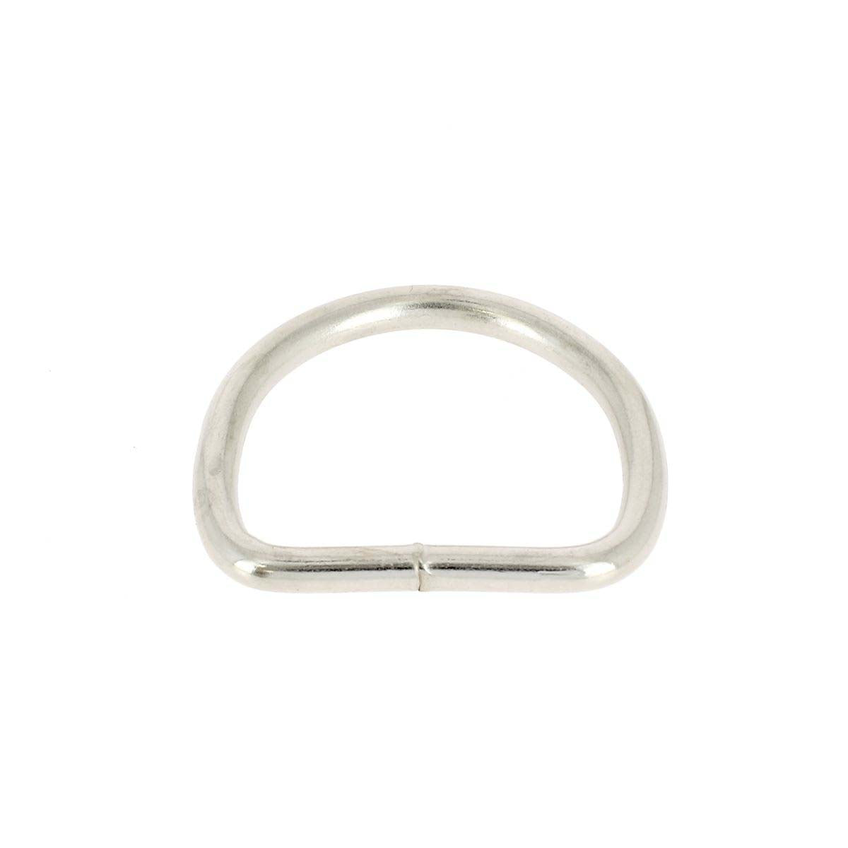 Anneau demi-rond soudé en acier nickelé, boucle de 30 mm, pour fixation ou création de bijoux.
