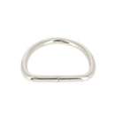 Anneau demi-rond soudé en acier nickelé, bouclerie de 35 mm, utilisé pour la fabrication de bijoux ou accessoires.