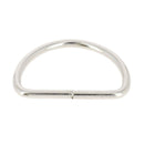 Anneau demi-rond soudé en acier nickelé, bouclerie de 50 mm, idéal pour la fabrication de bijoux ou la maroquinerie.