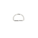 Anneau demi-rond en acier nickelé, bouclerie de 18 mm pour bijoux ou travaux de couture, posé sur une surface claire.