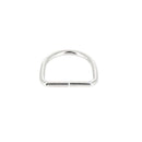Bouclerie en acier nickelé, anneau demi-rond de 25 mm, matériel durable pour bijoux ou créations artisanales.