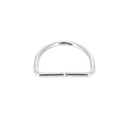 Anneau demi-rond en acier nickelé de 30 mm, bouclerie robuste pour la bijouterie ou la couture.