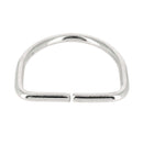 Anneau demi-rond en acier nickelé, bouclerie de 50 mm, avec surface lisse et finition brillante.