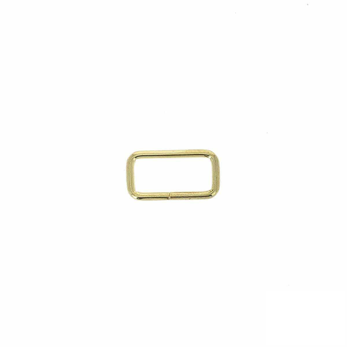 Passant rectangulaire en laiton, bouclerie fine, 16x7mm, pour bijoux ou travaux de couture.