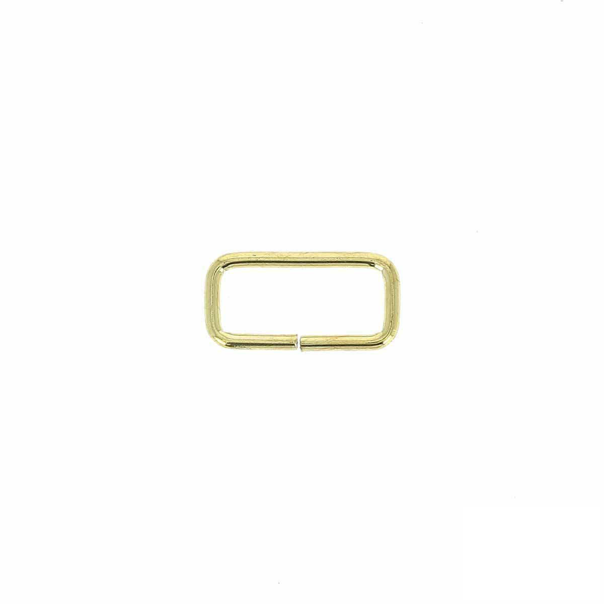 Passant rectangulaire en laiton pour bouclerie, fil fin, dimensions 20x8 mm, image montrant le produit en gros plan.