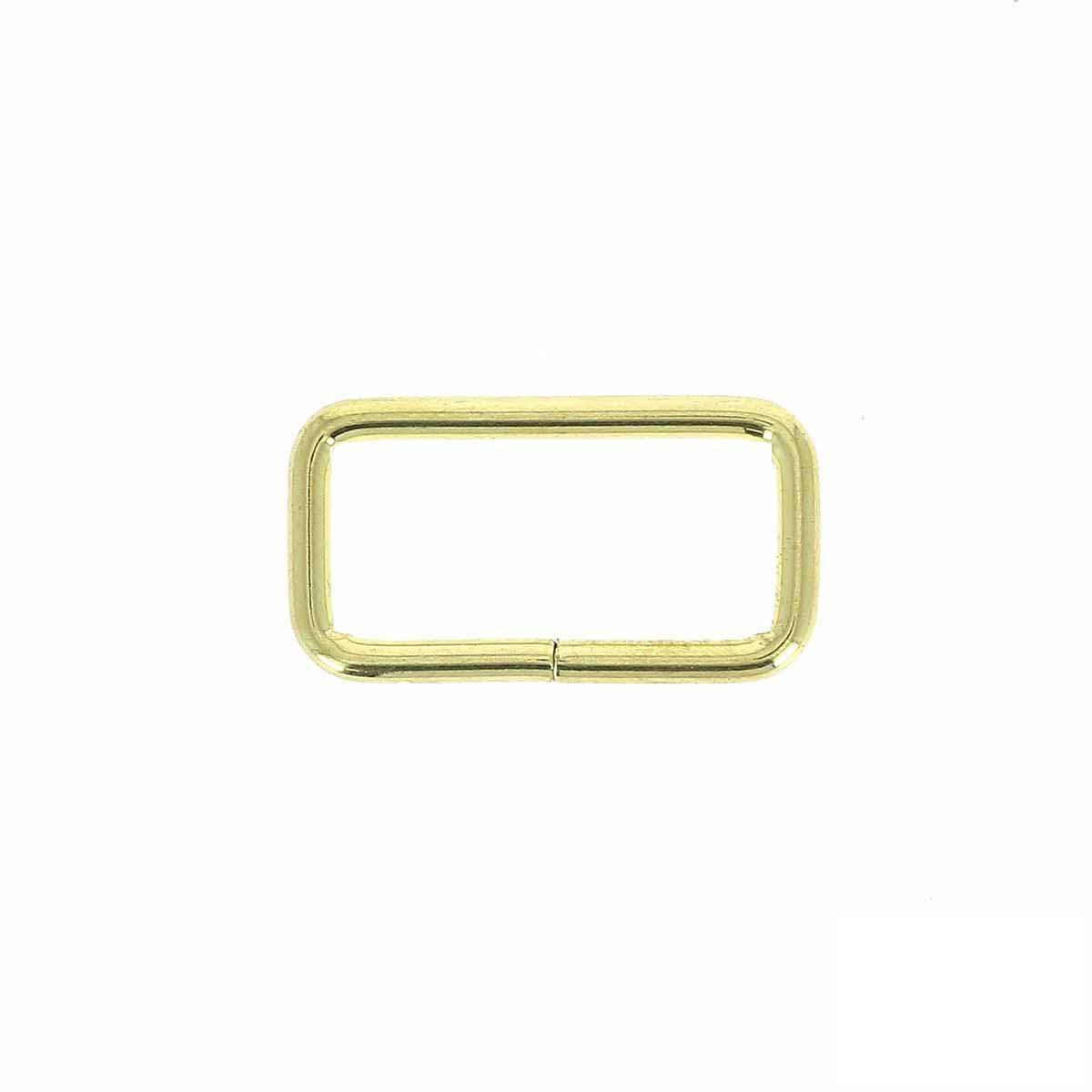 Passant rectangulaire en laiton, bouclerie fine, 30x13 mm, pour création de bijoux ou travaux de maroquinerie.