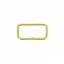 Passant rectangulaire en laiton, bouclerie fine, 30x13 mm, pour création de bijoux ou travaux de maroquinerie.