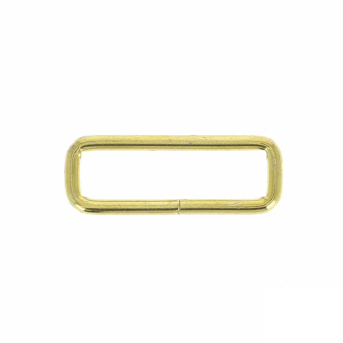 Passant rectangulaire en laiton, bouclerie fine, dimensions 40x10 mm, pour travaux de bijouterie ou cuir.