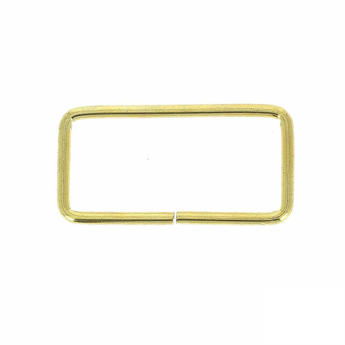 Passant rectangulaire en laiton, bouclerie fine, 45x20mm, illustration de la pièce en fil fin pour accessoires.