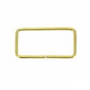 Passant rectangulaire en laiton, bouclerie fine, 45x20mm, illustration de la pièce en fil fin pour accessoires.