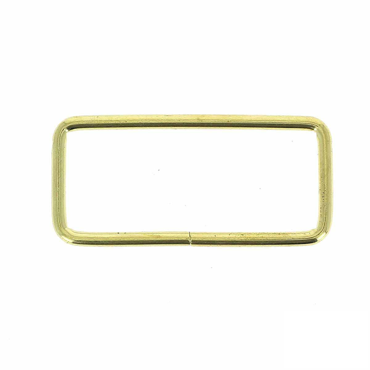 Passant rectangulaire en laiton avec fil fin, boucle de bouclerie de 50x20 mm pour fabrication artisanale.