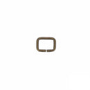 Passant rectangulaire en laiton vieilli, bouclerie fine, 12x8mm, pour bijoux ou artisanat en fil fin.