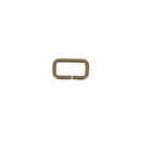 Passant rectangulaire en laiton vieilli, bouclerie fine, 14x7mm, pour bijoux ou créations artisanales.