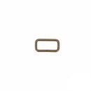 Passant rectangulaire en laiton vieilli, bouclerie fine de 16x7 mm pour bijoux ou créations artisanales.