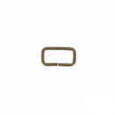 Passant rectangulaire en laiton vieilli, bouclerie fine, dimensions 18x8mm, pour bijoux ou créations artisanales.