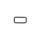 Passant rectangulaire en laiton vieilli, bouclerie fine, 20x8mm, pour bijoux ou artisanat, image montrant la finition vieillie.