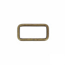 Passant rectangulaire en laiton vieilli, bouclerie fine, dimension 30x13mm, pour bijoux ou accessoires.