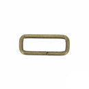 Passant rectangulaire en laiton vieilli, bouclerie fine de 35x10mm pour bijoux ou créations artisanales.