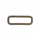 Passant rectangulaire en laiton vieilli, bouclerie fine, dimensions 40x10 mm, idéal pour bijoux ou créations artisanales.