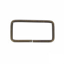 Passant rectangulaire en laiton vieilli, bouclerie fine, 45x20mm, pour bijoux ou créations artisanales.